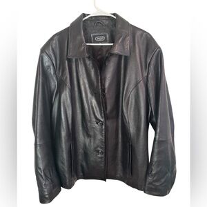BGSD Women's Classic Black Leather Jacket size 3X lamb leather